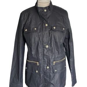 Tommy Hilfiger Women’s Navy Utility Rain Military Jacket Coat Size L